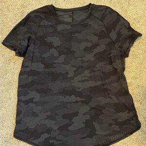 lululemon athletica Black Camo Short Sleeve Tee